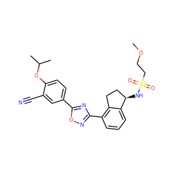 COCCS(=O)(=O)N[C@@H]1CCc2c(-c3noc(-c4ccc(OC(C)C)c(C#N)c4)n3)cccc21 ZINC000117395632