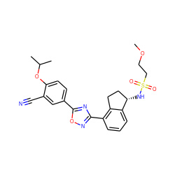 COCCS(=O)(=O)N[C@H]1CCc2c(-c3noc(-c4ccc(OC(C)C)c(C#N)c4)n3)cccc21 ZINC000117395635