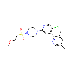 COCCS(=O)(=O)N1CCN(c2cc(-c3ncc(C)cc3C)c(Cl)cn2)CC1 ZINC000142585918