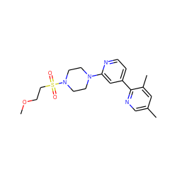 COCCS(=O)(=O)N1CCN(c2cc(-c3ncc(C)cc3C)ccn2)CC1 ZINC000166329640