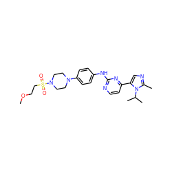 COCCS(=O)(=O)N1CCN(c2ccc(Nc3nccc(-c4cnc(C)n4C(C)C)n3)cc2)CC1 ZINC000040406717