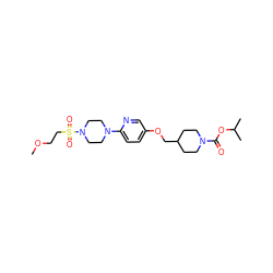 COCCS(=O)(=O)N1CCN(c2ccc(OCC3CCN(C(=O)OC(C)C)CC3)cn2)CC1 ZINC000049066781