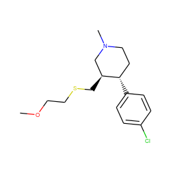 COCCSC[C@H]1CN(C)CC[C@@H]1c1ccc(Cl)cc1 ZINC000013584838