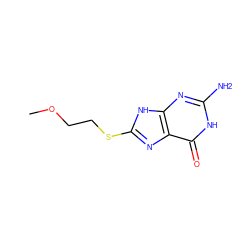 COCCSc1nc2c(=O)[nH]c(N)nc2[nH]1 ZINC000148163008