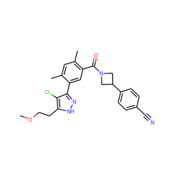 COCCc1[nH]nc(-c2cc(C(=O)N3CC(c4ccc(C#N)cc4)C3)c(C)cc2C)c1Cl ZINC000218964329