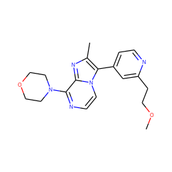 COCCc1cc(-c2c(C)nc3c(N4CCOCC4)nccn23)ccn1 ZINC000147427915