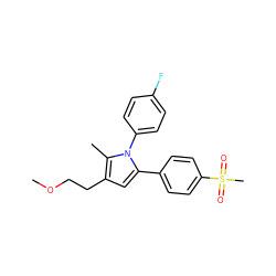 COCCc1cc(-c2ccc(S(C)(=O)=O)cc2)n(-c2ccc(F)cc2)c1C ZINC000040835350