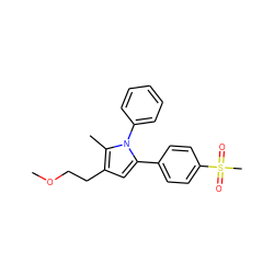 COCCc1cc(-c2ccc(S(C)(=O)=O)cc2)n(-c2ccccc2)c1C ZINC000040918225