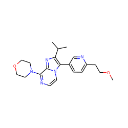 COCCc1ccc(-c2c(C(C)C)nc3c(N4CCOCC4)nccn23)cn1 ZINC000147516133