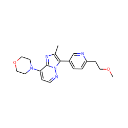 COCCc1ccc(-c2c(C)nc3c(N4CCOCC4)ccnn23)cn1 ZINC000068268153