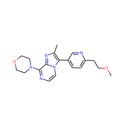 COCCc1ccc(-c2c(C)nc3c(N4CCOCC4)nccn23)cn1 ZINC000072316909