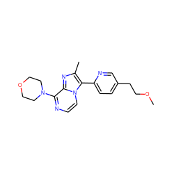 COCCc1ccc(-c2c(C)nc3c(N4CCOCC4)nccn23)nc1 ZINC000141771053