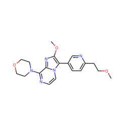 COCCc1ccc(-c2c(OC)nc3c(N4CCOCC4)nccn23)cn1 ZINC000147865135