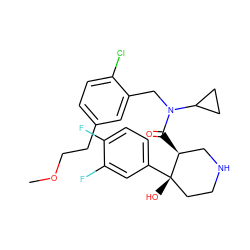 COCCc1ccc(Cl)c(CN(C(=O)[C@H]2CNCC[C@]2(O)c2ccc(F)c(F)c2)C2CC2)c1 ZINC000072183157