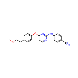 COCCc1ccc(Oc2ccnc(Nc3ccc(C#N)cc3)n2)cc1 ZINC000096923776