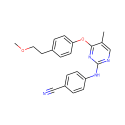 COCCc1ccc(Oc2nc(Nc3ccc(C#N)cc3)ncc2C)cc1 ZINC000096928902