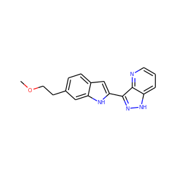 COCCc1ccc2cc(-c3n[nH]c4cccnc34)[nH]c2c1 ZINC000066079099