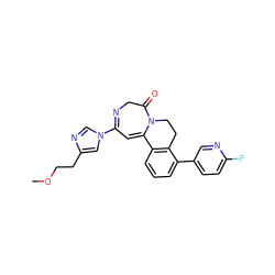 COCCc1cn(C2=NCC(=O)N3CCc4c(cccc4-c4ccc(F)nc4)C3=C2)cn1 ZINC000149174961