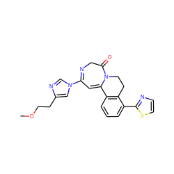 COCCc1cn(C2=NCC(=O)N3CCc4c(cccc4-c4nccs4)C3=C2)cn1 ZINC000149072838