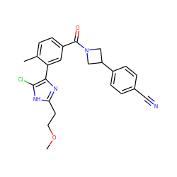 COCCc1nc(-c2cc(C(=O)N3CC(c4ccc(C#N)cc4)C3)ccc2C)c(Cl)[nH]1 ZINC000220791821