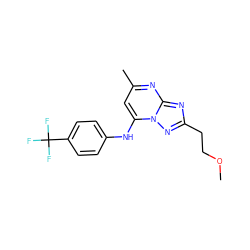 COCCc1nc2nc(C)cc(Nc3ccc(C(F)(F)F)cc3)n2n1 ZINC000073314903