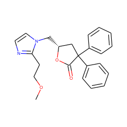 COCCc1nccn1C[C@@H]1CC(c2ccccc2)(c2ccccc2)C(=O)O1 ZINC000013651124