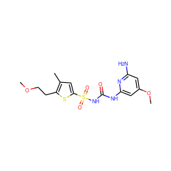 COCCc1sc(S(=O)(=O)NC(=O)Nc2cc(OC)cc(N)n2)cc1C ZINC000071332625