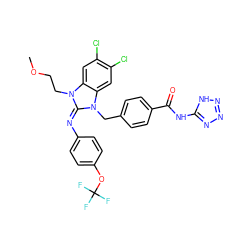 COCCn1/c(=N/c2ccc(OC(F)(F)F)cc2)n(Cc2ccc(C(=O)Nc3nnn[nH]3)cc2)c2cc(Cl)c(Cl)cc21 ZINC000150545463