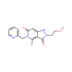 COCCn1[nH]c2cc(=O)n(Cc3ccccn3)c(C)c2c1=O ZINC000064436454