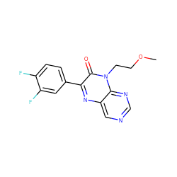 COCCn1c(=O)c(-c2ccc(F)c(F)c2)nc2cncnc21 ZINC000004238376