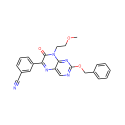 COCCn1c(=O)c(-c2cccc(C#N)c2)nc2cnc(OCc3ccccc3)nc21 ZINC000004238553