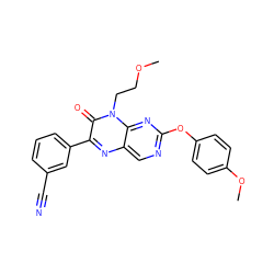 COCCn1c(=O)c(-c2cccc(C#N)c2)nc2cnc(Oc3ccc(OC)cc3)nc21 ZINC000004238732