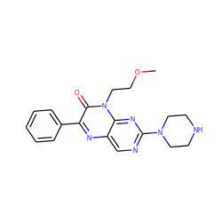 COCCn1c(=O)c(-c2ccccc2)nc2cnc(N3CCNCC3)nc21 ZINC000004238435