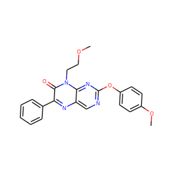 COCCn1c(=O)c(-c2ccccc2)nc2cnc(Oc3ccc(OC)cc3)nc21 ZINC000004238679