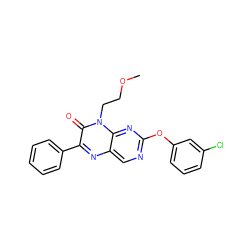 COCCn1c(=O)c(-c2ccccc2)nc2cnc(Oc3cccc(Cl)c3)nc21 ZINC000004238817