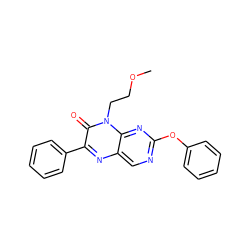 COCCn1c(=O)c(-c2ccccc2)nc2cnc(Oc3ccccc3)nc21 ZINC000004238280