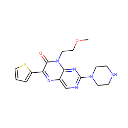 COCCn1c(=O)c(-c2cccs2)nc2cnc(N3CCNCC3)nc21 ZINC000004238600