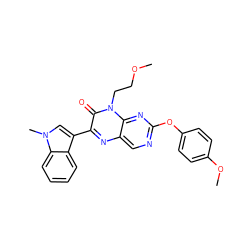 COCCn1c(=O)c(-c2cn(C)c3ccccc23)nc2cnc(Oc3ccc(OC)cc3)nc21 ZINC000004238318