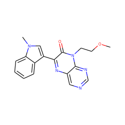 COCCn1c(=O)c(-c2cn(C)c3ccccc23)nc2cncnc21 ZINC000004238228