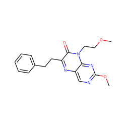 COCCn1c(=O)c(CCc2ccccc2)nc2cnc(OC)nc21 ZINC000004238484