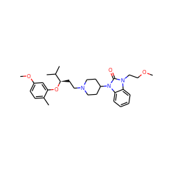 COCCn1c(=O)n(C2CCN(CC[C@@H](Oc3cc(OC)ccc3C)C(C)C)CC2)c2ccccc21 ZINC000028874648