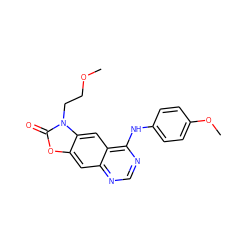 COCCn1c(=O)oc2cc3ncnc(Nc4ccc(OC)cc4)c3cc21 ZINC000473127288