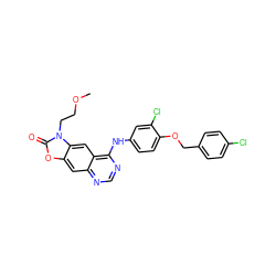 COCCn1c(=O)oc2cc3ncnc(Nc4ccc(OCc5ccc(Cl)cc5)c(Cl)c4)c3cc21 ZINC000473120501