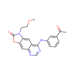 COCCn1c(=O)oc2cc3ncnc(Nc4cccc(C(C)=O)c4)c3cc21 ZINC000473120145