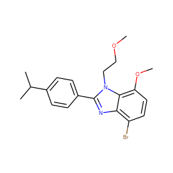 COCCn1c(-c2ccc(C(C)C)cc2)nc2c(Br)ccc(OC)c21 ZINC000058581618