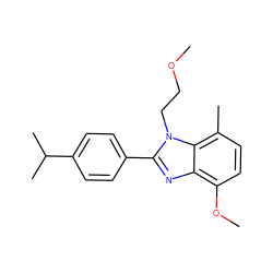 COCCn1c(-c2ccc(C(C)C)cc2)nc2c(OC)ccc(C)c21 ZINC000058581913