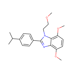 COCCn1c(-c2ccc(C(C)C)cc2)nc2c(OC)ccc(OC)c21 ZINC000058583938