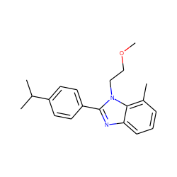 COCCn1c(-c2ccc(C(C)C)cc2)nc2cccc(C)c21 ZINC000058576080