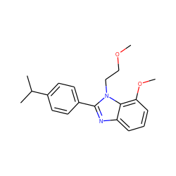 COCCn1c(-c2ccc(C(C)C)cc2)nc2cccc(OC)c21 ZINC000058591210