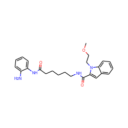 COCCn1c(C(=O)NCCCCCC(=O)Nc2ccccc2N)cc2ccccc21 ZINC000117586297